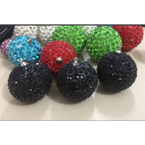 2 mặt trái châu đá gốm lớn có móc sẵn size 25-30mm