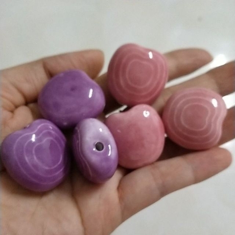 3-5 viên trái tim gốm sứ 25mm