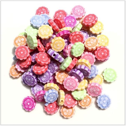 #P117-70 gói 10-50gam hạt nhựa hoa 2 tầng tròn 9.5mm