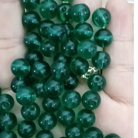 50-100gam hạt đá xanh lá thẩm size 8mm