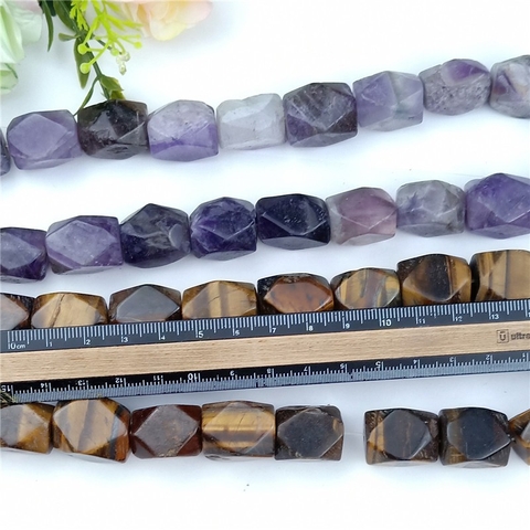 2-5 -10 viên mắt hổ nâu vàng/ tha.ch anh tím thô mài cạnh to 10x20mm