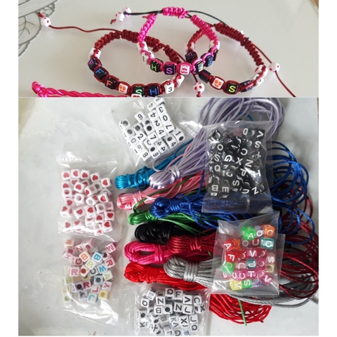 Bộ kít 20met dây tim , 120gam hạt nhựa đan vòng tay