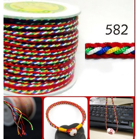 1 cuộn dây chỉ ngũ sắc size 3.2ly- mã số 582