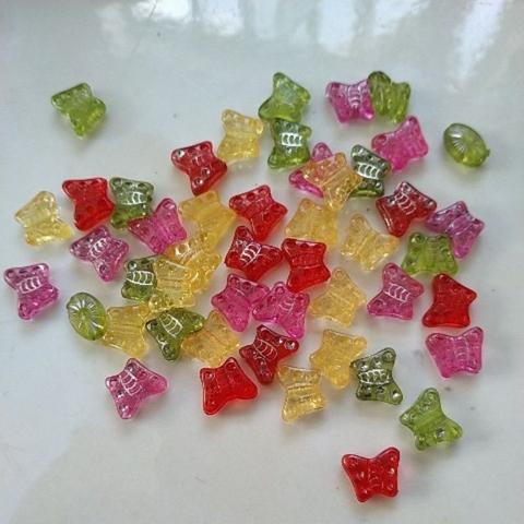 10Hạt nhựa cánh bướm nhiều màu 10mm