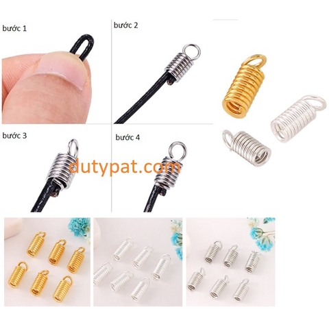 gói 50 chốt kẹp lò xo nối đầu dây làm vòng cổ, vòng tay size 2.5mm -3mm- 3.5mm-4mm-4.5mm-6mm
