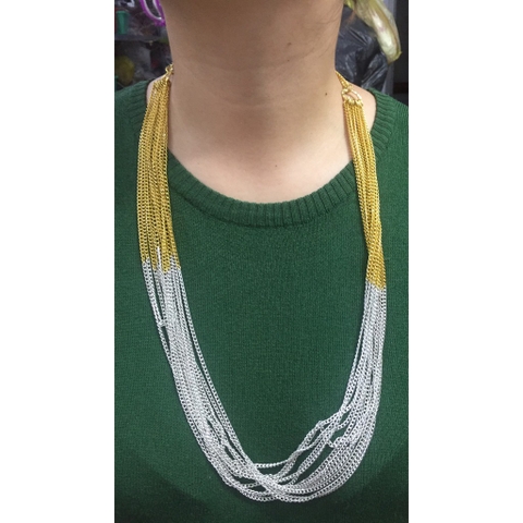 vòng cổ xích vàng nhiều lớp thời trang