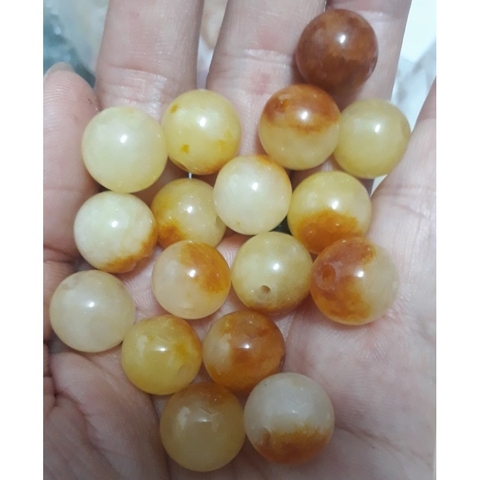 5 hạt đá thiên nhiên 12mm vàng nâu