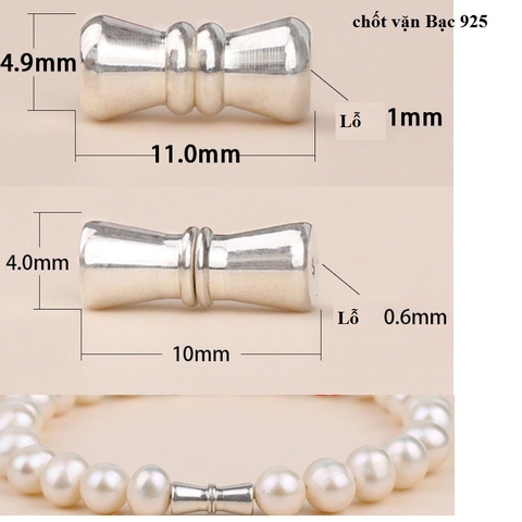 chốt vặn bạc 925 làm vòng hạt