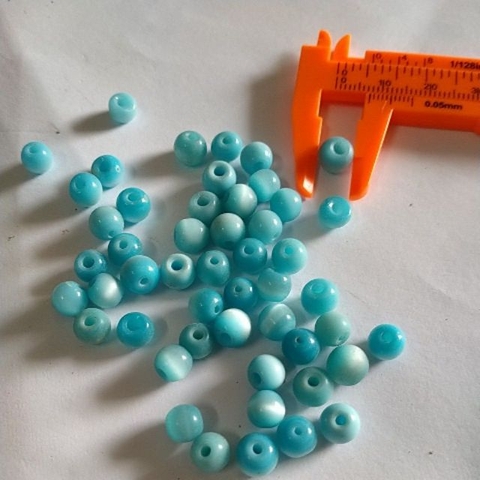 50viên đá mắt mèo xanh trắng 6-7mm