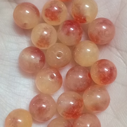 10 viên đá vàng cam 8mm thiên nhiên