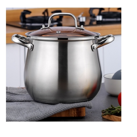 Nồi 6 lit 3 lớp đáy từ Inox 304 dáng cao nấu soup , nước lèo, luộc gà...  LC-0193 (nồi trống đồng)