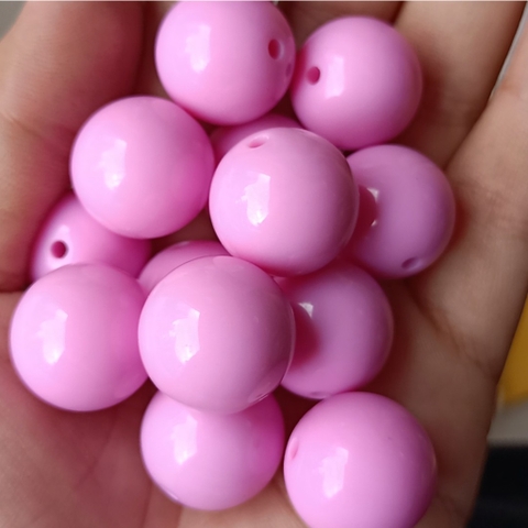 10gam hạt nhựa màu HỒNG PHẤN 6-8-10-12-14-16-18-20mm sử dụng làm vòng tay, vòng cổ, dụng cụ học tập