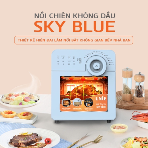 NỒI CHIÊN KHÔNG DẦU 14.5 lit UNIE SKY BLUE 1700w