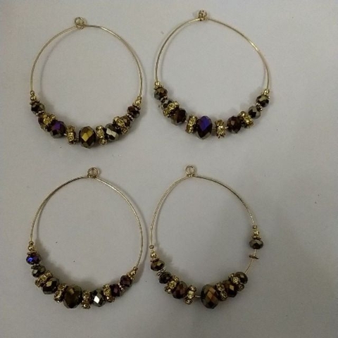 1 cặp móc và pha lê hoa tai sẵn như hình