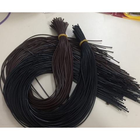 dây sáp da cắt đoạn 43cm màu đen size 1mm làm vòng cổ