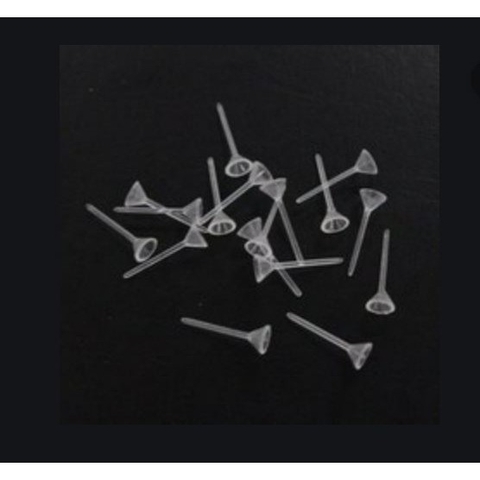 100 đế nhựa làm hoa tai sát size 2-3-4-5mm