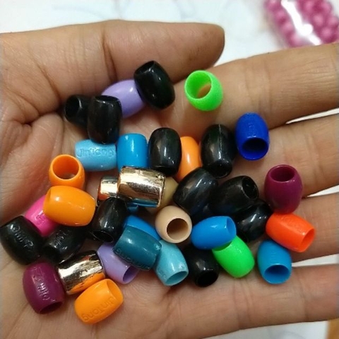 35viên 10gam hạt nhựa lỗ lớn làm cột tóc