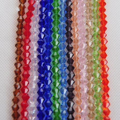 95-100 viên  pha lê lấp lánh nhiều MÀU hình nón 4 ly (1 dây)