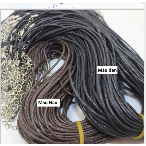 1-5 vòng cổ, dây chuyền trơn dây sáp cói 1.5-2mm