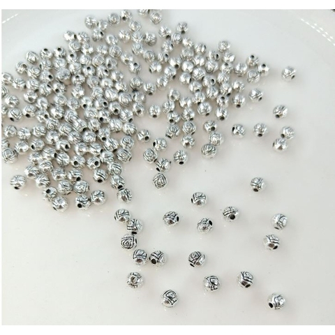 20-100 viên Charm xỏ hoa hồng 4mm-MH1045