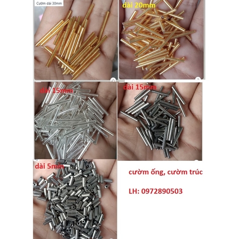 10gam hạt cườm ống, cườm trúc làm trang sức, trang trí quần áo, trang trí thủ công tùy thích