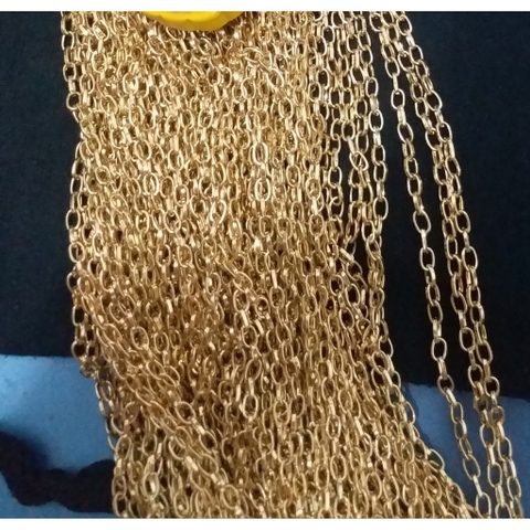 1-3-5 met xích Oval màu vàng 3mm làm trang sức
