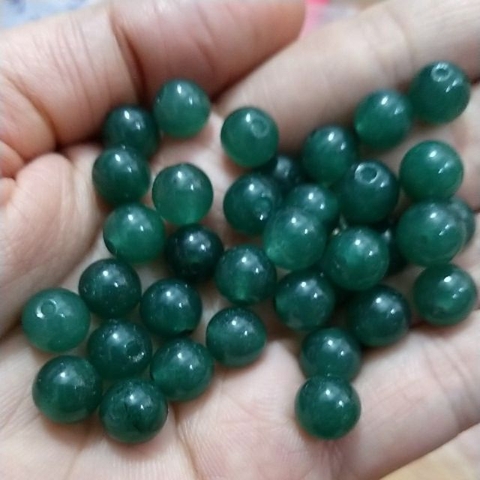 10viên đá xanh ngọc lục 8mm