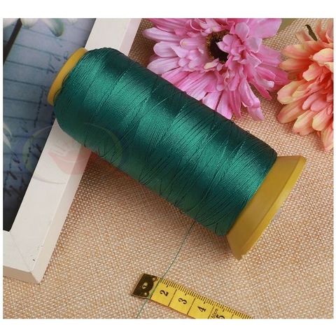 chỉ nylon làm tua rua màu XANH, chỉ may giày dép, túi xách handmade