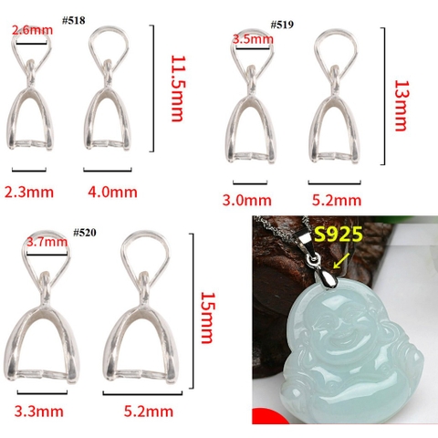 kẹp mặt dây chuyền bạc 925