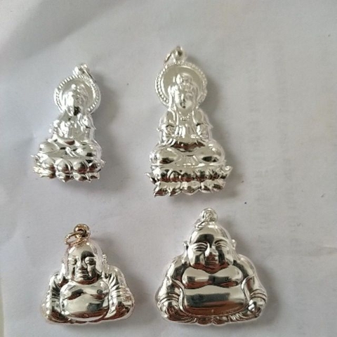 2mặt phật Di lạc, quan Âm loại nhẹ giả kim loại