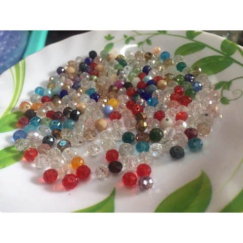 25gam Pha lê thủy tinh size 6mm-8mm-10mm-12mm đủ màu (bán theo cân)