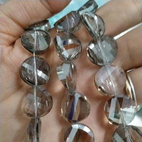 5 viên pha lê dẹp 20mm xám