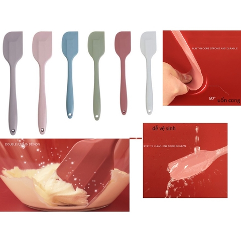 phới dẹt vét bột Spatula,Cây Vét Bột bằng silicon chịu nhiệt 21cm, 28cm