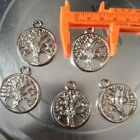 mặt kim loại cây tree of life 30mm vàng nhạt