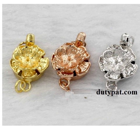 chốt khóa hoa có thể gắn hạt size 10mm bằng đồng -MH1637