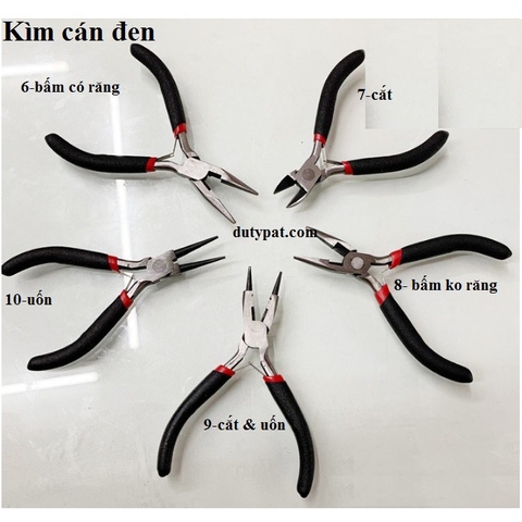 bộ 3-5 cây kìm uốn, cắt, bấm làm handmade cán đen