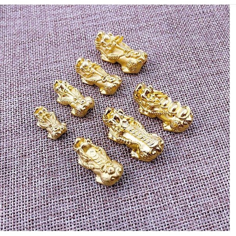 Tỳ Hưu xỏ vòng đồng mạ vàng-10-12-14mm