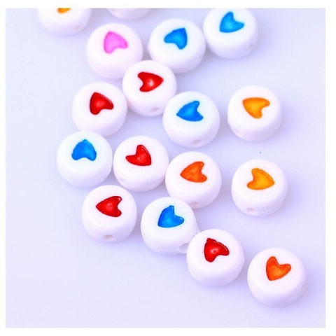 set 40/80/200 Hạt trái tim tròn đủ màu(25gam)