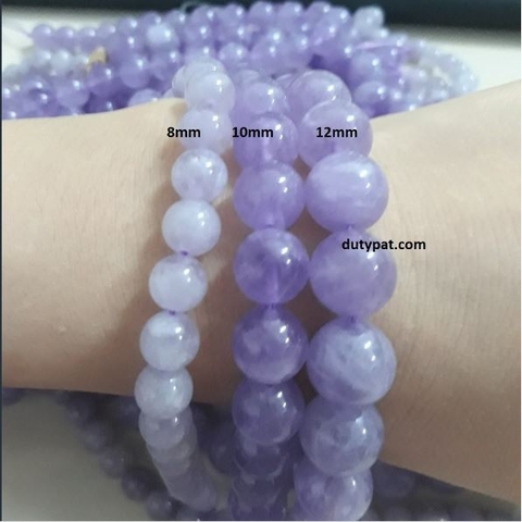 1 viên T H A C H - A N H tím loại đẹp 7A làm vòng tay size 8-10-12 mm