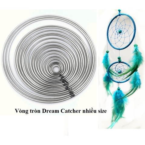 combo 5-12 Vòng kim loại làm dreamcatcher Size 4-5-6-7-8-9-10-12-14-16-18-20cm