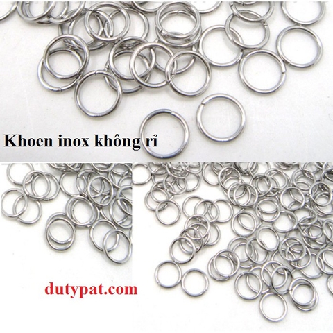 gói 100 khoen inox nối vòng size 5-6-8mm