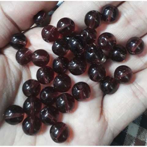 50-100gam hạt đá màu Nâu tím size 4-6-8-10-12-14mm
