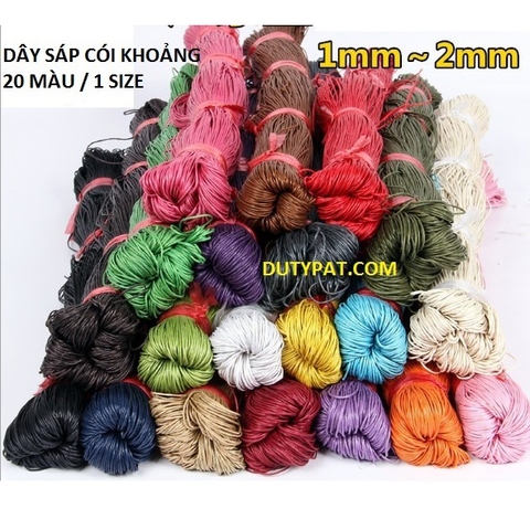 bó 70 met Dây cói wax , sáp bông size 1.5/2mm có 20 màu