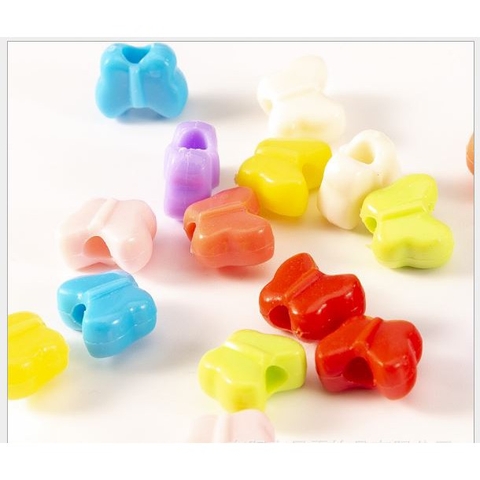 10-50gam (P128-48) hạt nhựa con bướm 8x13mm lỗ xỏ lớn 5mm