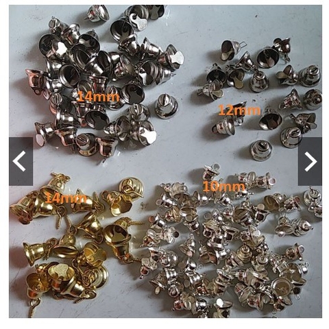 10 chuông trụ size 10-12-14mm làm trang sức, trang trí handmade (p160-26)