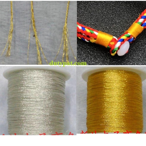 Cuộn chỉ kim tuyến vàng bạc đủ size 0.6-0.8-1mm