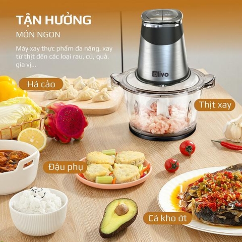 Máy Xay Thực Phẩm Đa Năng OLIVO FC21 - Dung Tích 2.1L - Công Suất 500W - Thương Hiệu Mỹ