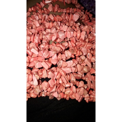 Đá ngọc lam vụn hồng cam dây 20/40/80cm thiên nhiên làm trang sức handmade