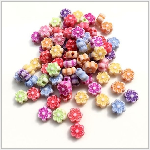 #P117-71gói 10-50gam hạt nhựa hoa mai 6 cánh nhỏ 6.5mm