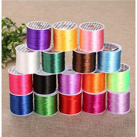 10-60met cuộn cước thun lụa loại  xỏ vòng hạt, vòng đá